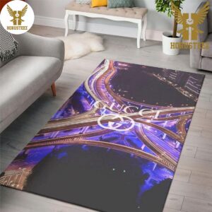 Gucci Royal Black Mix Violet Luxury Brand Carpet Rug Limited Edition