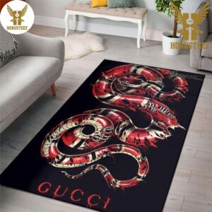 Gucci Snake Black Luxury Brand Carpet Rug Limited Edition