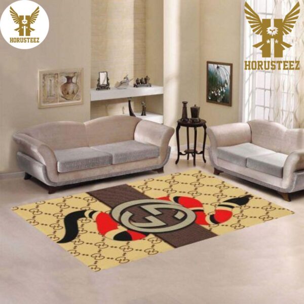 Gucci Snake Brown Luxury Brand Carpet Rug Limited Edition