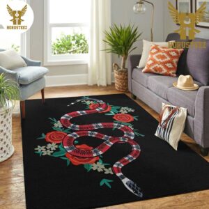 Gucci Snake Rose Luxury Brand Carpet Rug Limited Edition