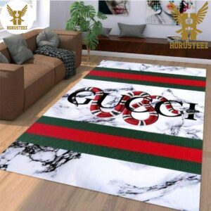 Gucci Snake White Luxury Brand Carpet Rug Limited Edition