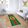 Gucci Stripe Brown Luxury Brand Carpet Rug Limited Edition