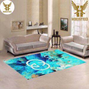 Gucci Tie Dye Blue Color For Living Room Bedroom Luxury Brand Carpet Rug Limited Edition