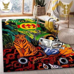 Gucci Tiger Full Color Luxury Brand Carpet Rug Limited Edition