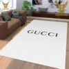 Gucci White Mix Black Logo Luxury Brand Carpet Rug Limited Edition