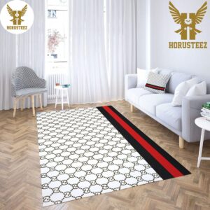 Gucci White Mix Black Red Luxury Brand Carpet Rug Limited Edition