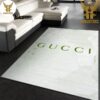 Gucci White Mix Blue Pink Logo Luxury Brand Carpet Rug Limited Edition