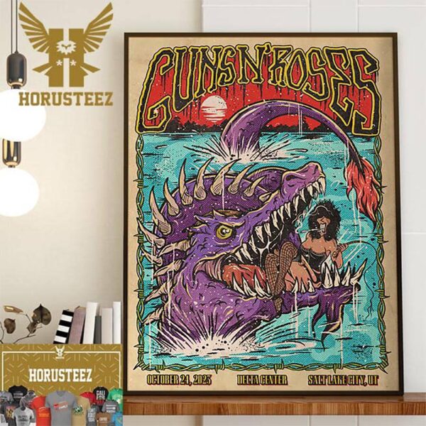 Guns N Roses Show at Delta Center Salt Lake City Utah October 24th 2023 Home Decor Poster Canvas