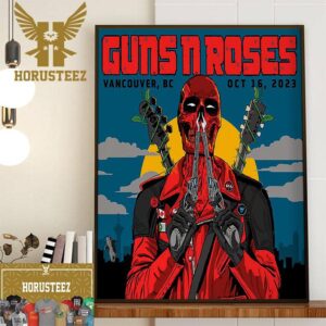 Guns N Roses x Deadpool Skull at Vancouver British Columbia Canada Oct 16th 2023 Home Decor Poster Canvas