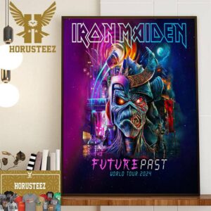 Iron Maiden The Future Past World Tour 2024 Official Poster Home Decor Poster Canvas
