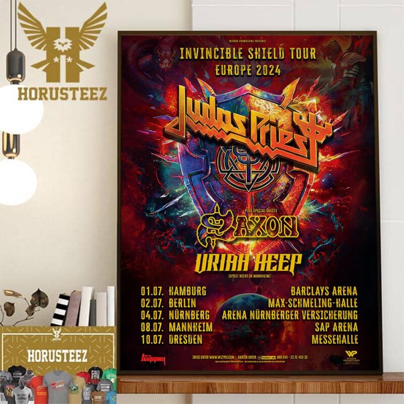 Judas Priest Invincible Shield Tour Europe 2024 On July 2024 Home Decor   Judas Priest Invincible Shield Tour Europe 2024 On July 2024 Home Decor Poster Canvas 35184407 800x800 