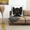 Kaws Signature Black With Yellow Eyes Pattern Pillow