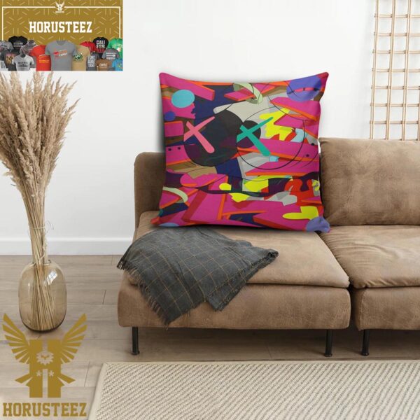 Kaws Trippin’ Colorful Artwork Pillow