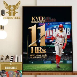 Kyle Schwarber 11 HRs Most Home Runs In NLCS History Home Decor Poster Canvas