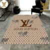 Louis Vuitton Brown Mix White Logo Luxury Brand Carpet Rug Limited Edition