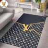 Louis Vuitton Logo Gold Luxury Brand Living Room Area Carpet Living Room Rugs The US Decor