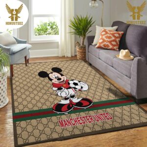 Manchester United Gucci Mickey Luxury Brand Rug Living Room Bedroom Carpet Fashion Brand Floor Decor