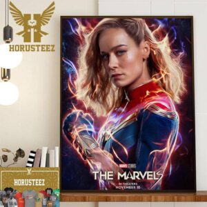 Official Poster For Brie Larson as Carol Danvers Captain Marvel In The Marvels Movie Of Marvel Studios Home Decor Poster Canvas