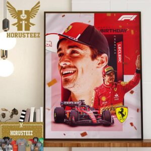 Official Poster For Happy Birthday To Charles Leclerc Of Scuderia Ferrari F1 Team Home Decor Poster Canvas