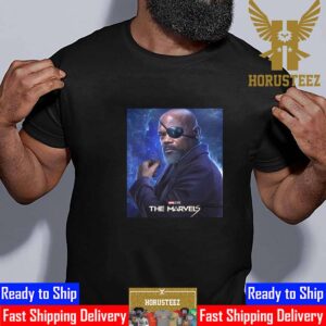 Official Poster For Samuel L Jackson as Nick Fury In The Marvels Movie Of Marvel Studios Unisex T-Shirt