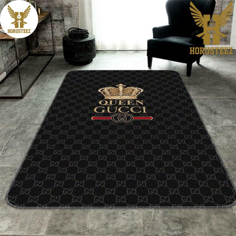 Queen Gucci Black Color Luxury Brand Carpet Rug Limited Edition – Horusteez