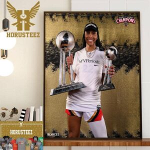 Raise The Stakes Las Vegas Aces x Aja Wilson 2023 WNBA Champions and Finals MVP Home Decor Poster Canvas