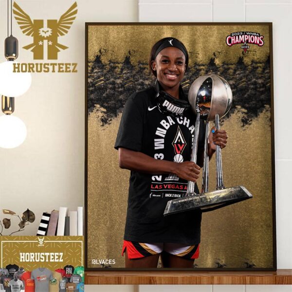 Raise The Stakes Las Vegas Aces x Jackie Young 2023 WNBA Champions Home Decor Poster Canvas