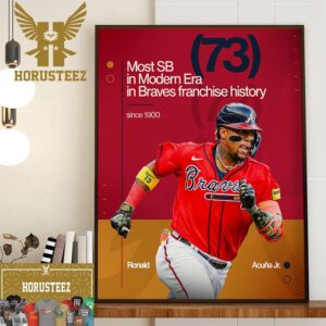 Ronald Acuna Jr Is The Most SB In Modern Era In Braves Franchise History Home Decor Poster Canvas