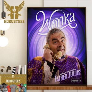 Rowan Atkinson as Father Julius in Wonka Movie Home Decor Poster Canvas