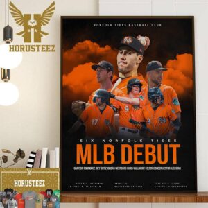 Six Norfolk Tides Baseball Club MLB Debut Home Decor Poster Canvas