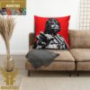 Star Wars Bad Ass Darth Vader Using The Force In Red Background Decorative Pillow