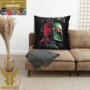 Star Wars Boba Fett Artwork In Black Background Throw Pillow Case