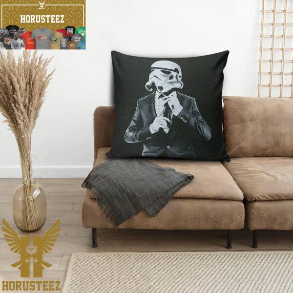 Star Wars Classic Stormtrooper With The Black Suit In Black Background Pillow