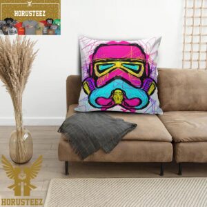 Star Wars Colorful Sketching Stormstrooper In White Background Decorative Pillow