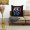 Star Wars Darth Vader Dark Side Retro Artwork In Black Background Pillow