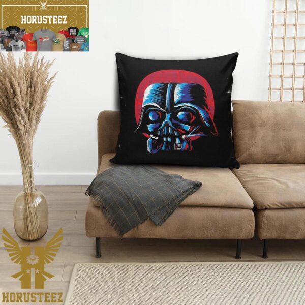 Star Wars Darth Vader Funko Pop With Red Planet Behind In Black Background Decorative Pillow