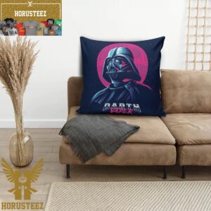 Star Wars Darth Vader Retro Artwork Style In Black Background Pillow