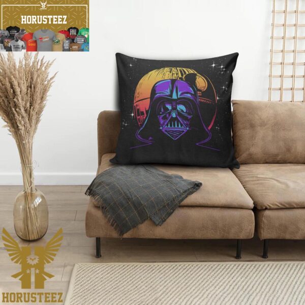 Star Wars Darth Vader With The Death Star Behind In Black Background Throw Pillow Case