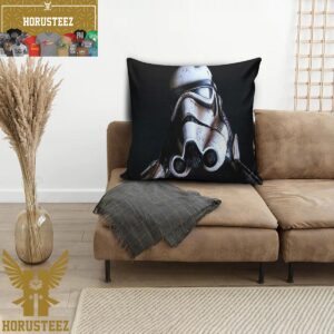 Star Wars Destroyed Stromtrooper Helmet In Black Background Decorative Pillow