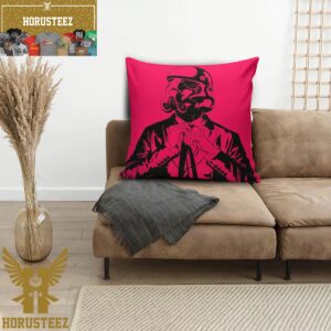 Star Wars Funny Stormstrooper In Black Suit Pop Art In Hot Pink Background Decorative Pillow