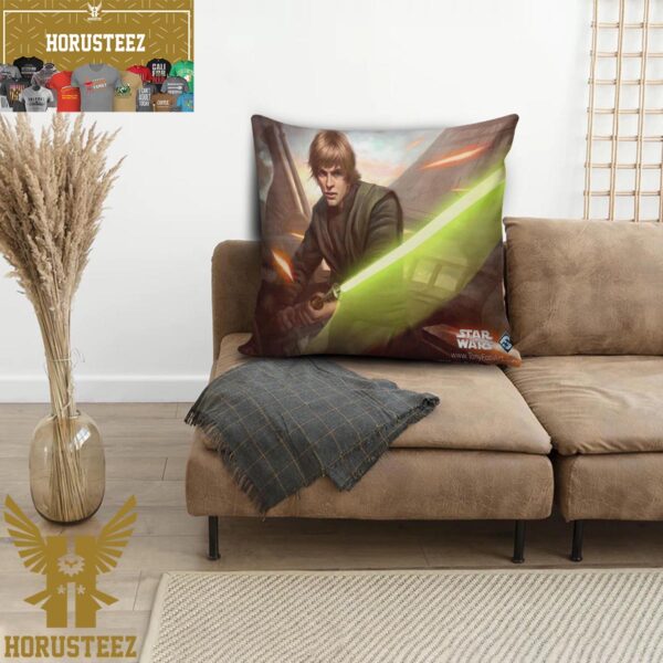 Star Wars Luke Skywalker With His Green Lightsaber Animated Decorative Pillow