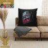 Star Wars Mandalorian Miami Vibe Design In Black Background Throw Pillow Case