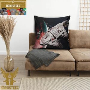 Star Wars Millennium Falcon In The War With TIE Fighter Throw Pillow Case