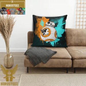 Star Wars RB-8 Cute Colorful Art In Black Background Pillow