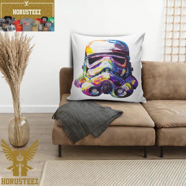 Star Wars Stormtrooper Colorful Paiting Artwork In White Background Pillow