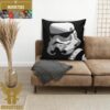 Star Wars Stormtrooper Japan Goldan Samurai In Black Background Pillow