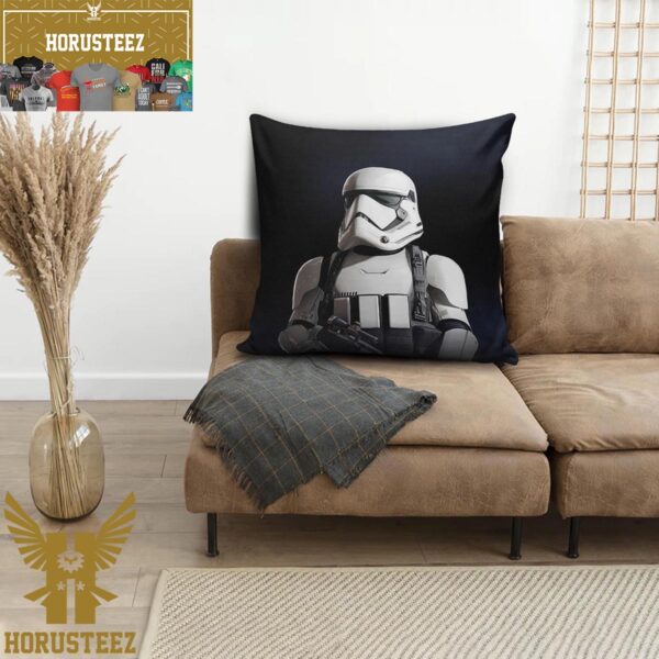 Star Wars Stormtrooper With Gun In Black Background Decorative Pillow
