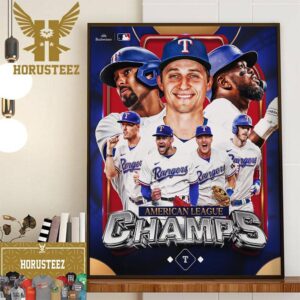 Texas Rangers 2023 American League Champions Home Decor Poster Canvas