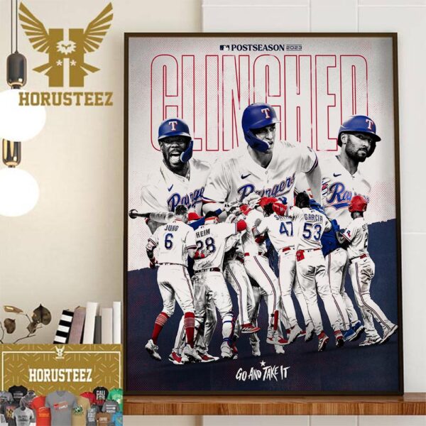 Texas Rangers Clinched 2023 MLB Postseason Bound Home Decor Poster Canvas