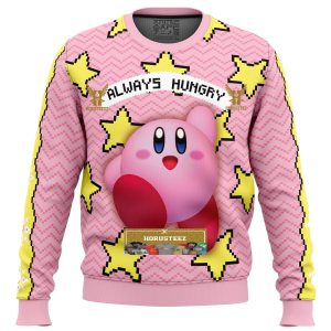 Always Hungry Kirby Gifts For Family Christmas Holiday Ugly Sweater